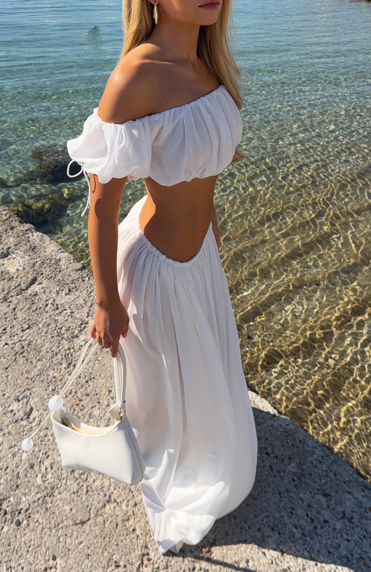 White Fox Flounce Flirt Top White