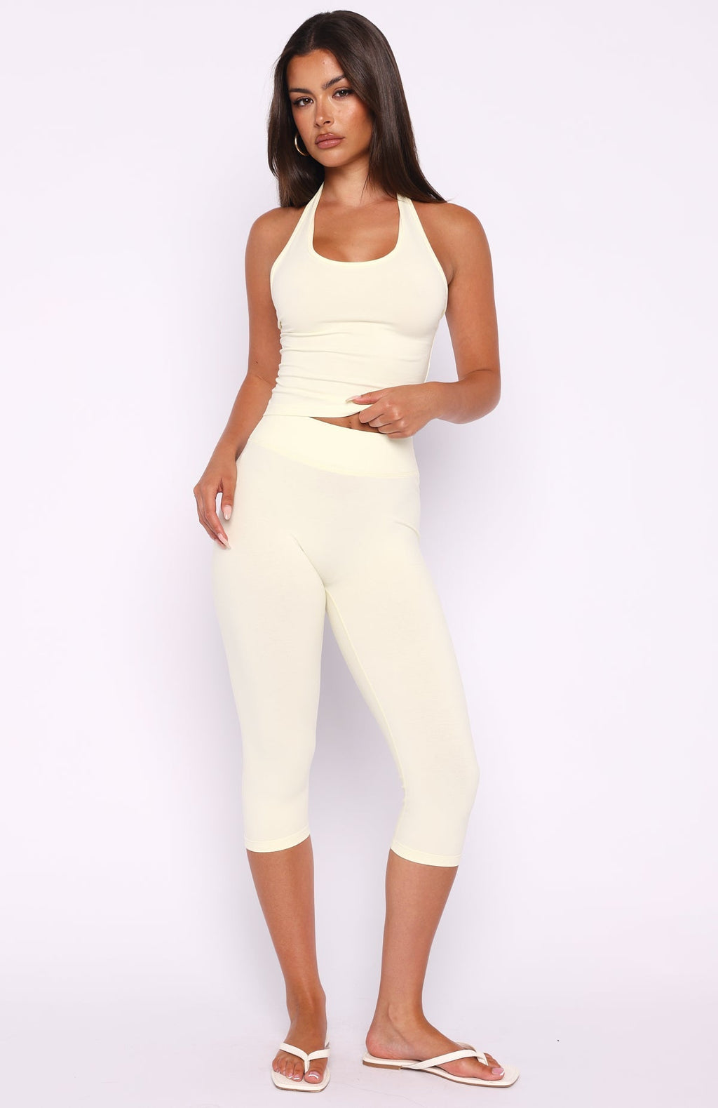 White Fox Focus On The Good Capri Pants Lemon