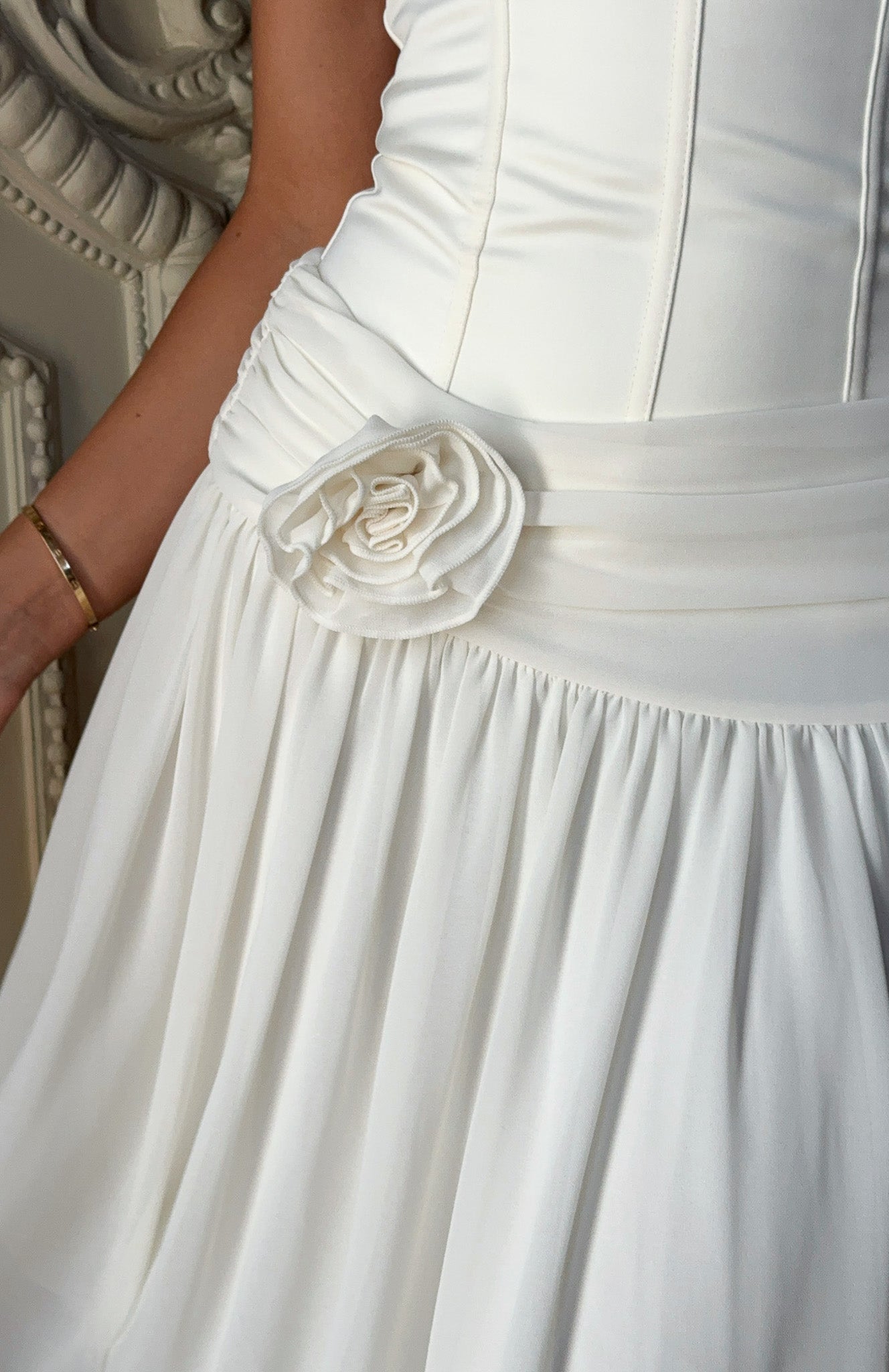 White Fox Forever Love Midi Skirt Off White
