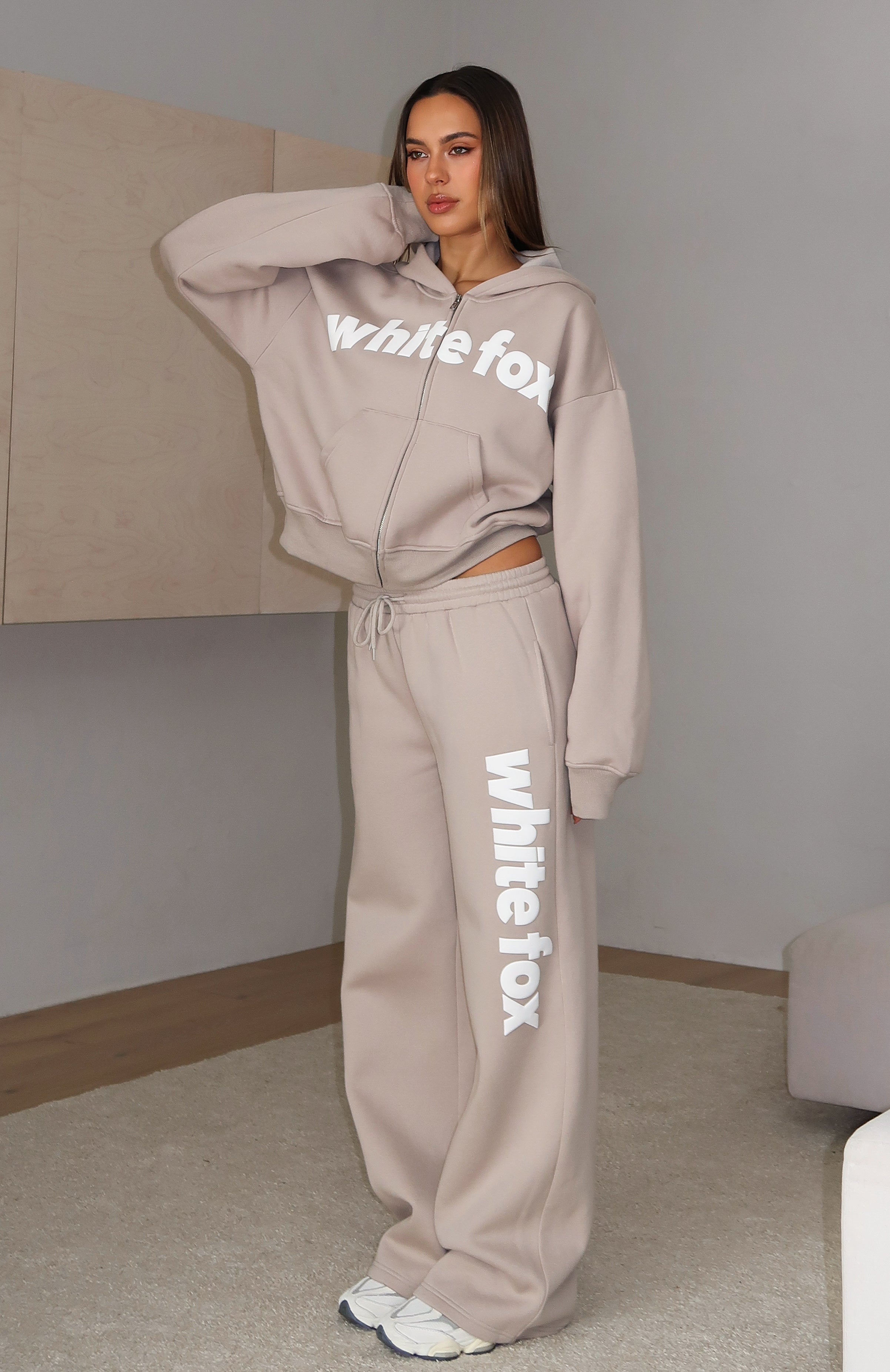 White Fox From The Archives Kenzie Wide Leg Sweatpants Moon