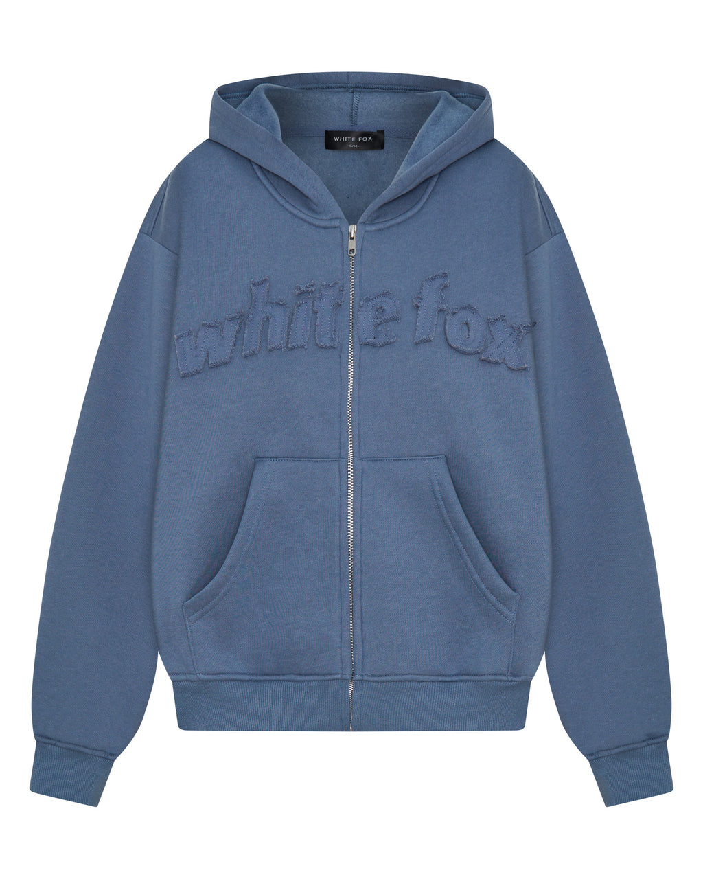 White Fox From The Archives Lexi Boxy Zip Front Hoodie Ocean