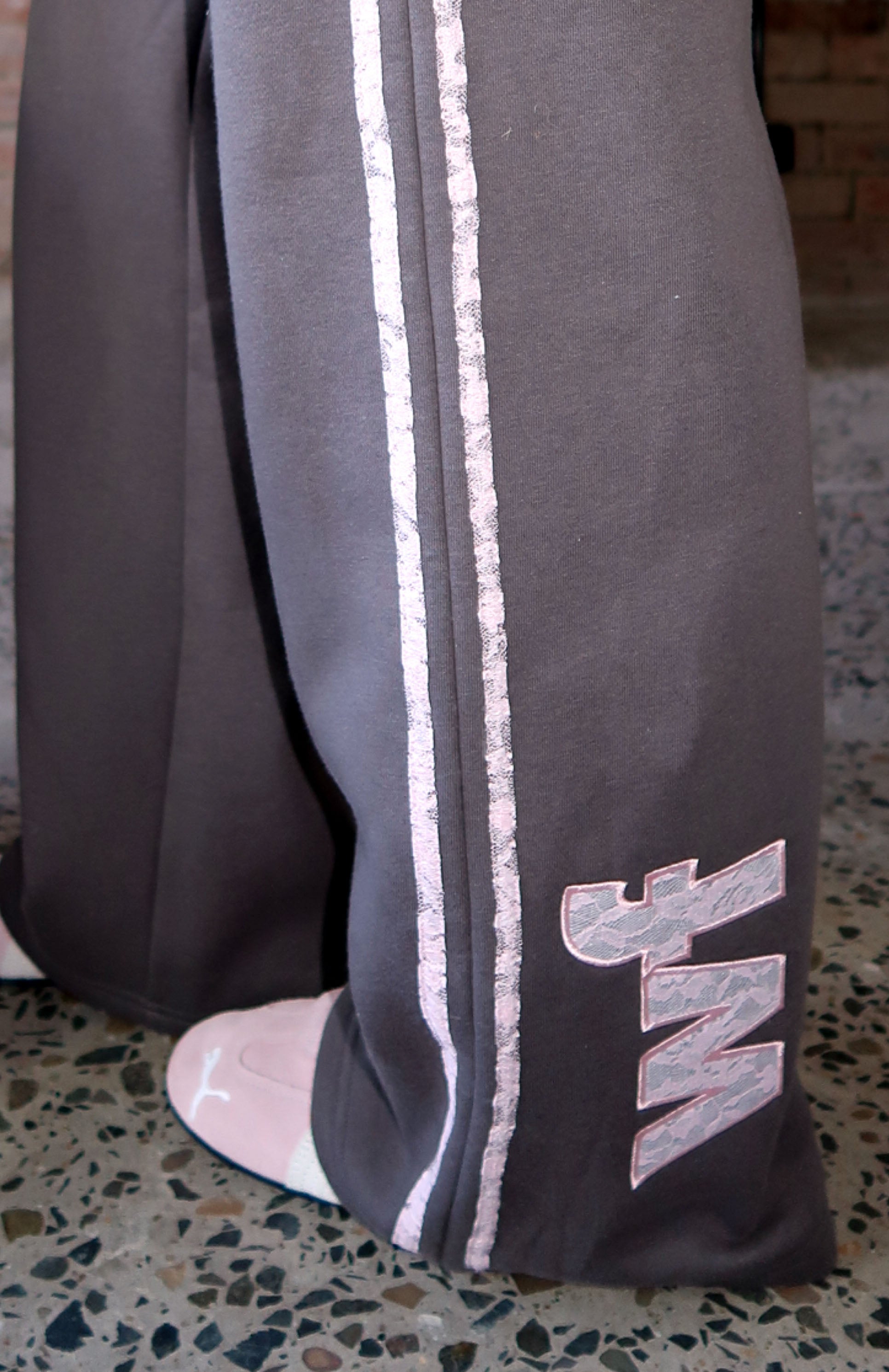 White Fox Gave You Everything Wide Leg Sweatpants Volcanic