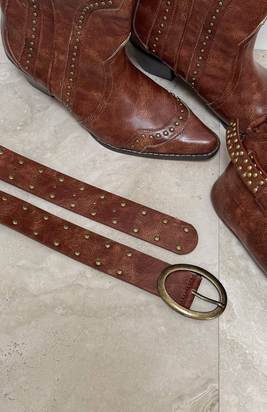 White Fox Gelina Belt Vintage Gold/Tan