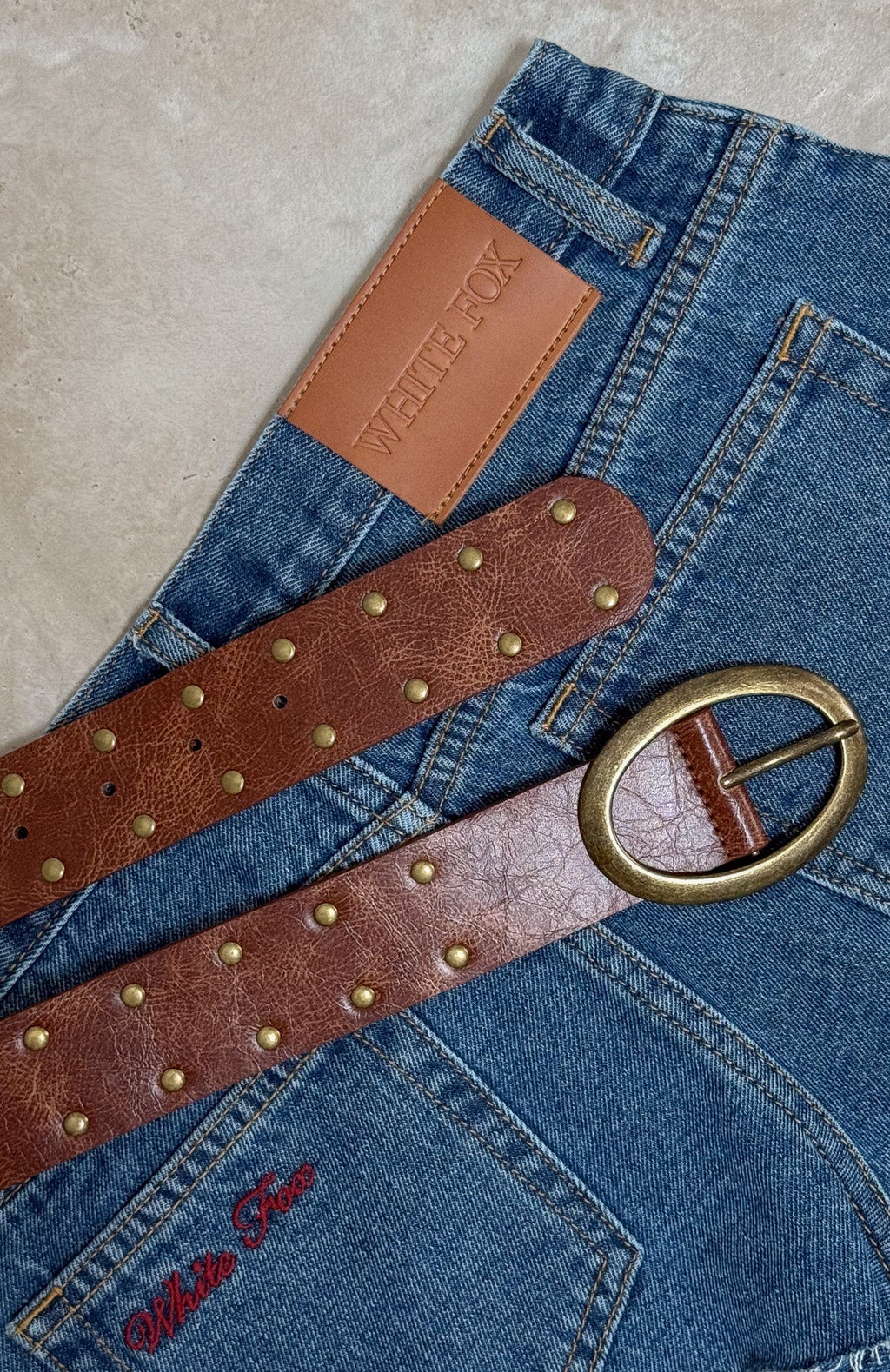 White Fox Gelina Belt Vintage Gold/Tan