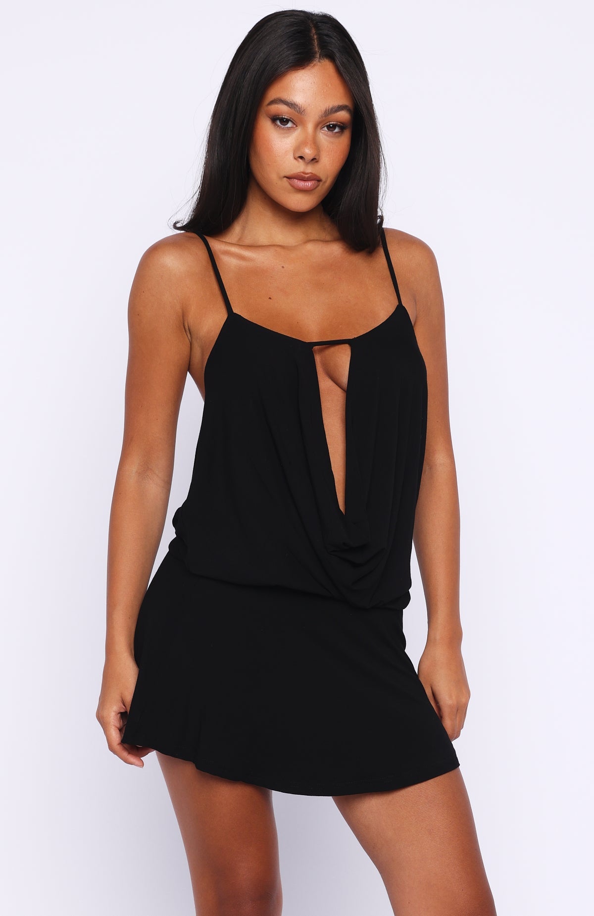 White Fox Glow Up Girl Mini Dress Black
