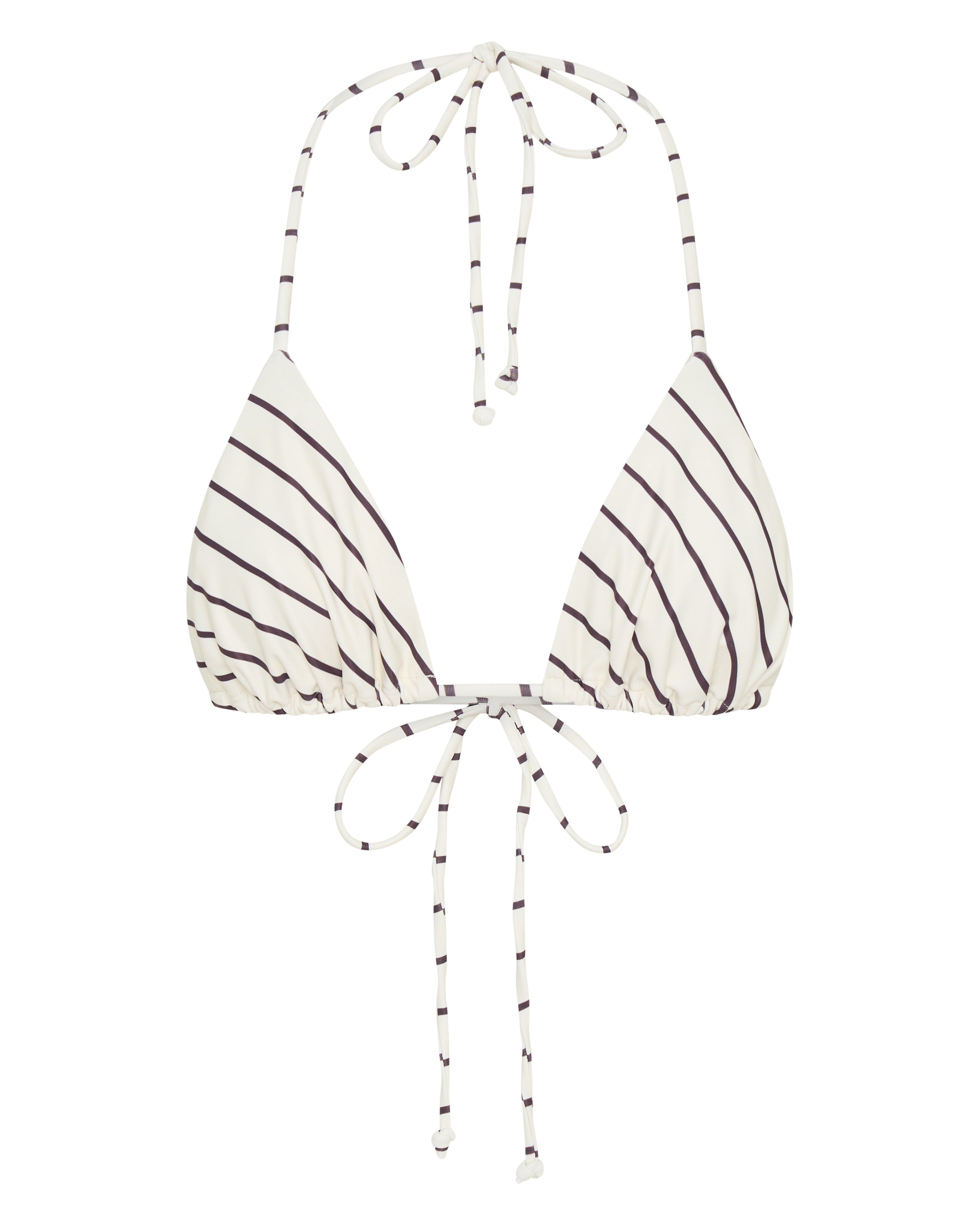 White Fox Golden Hour Bikini Top Cream/Choc Stripe