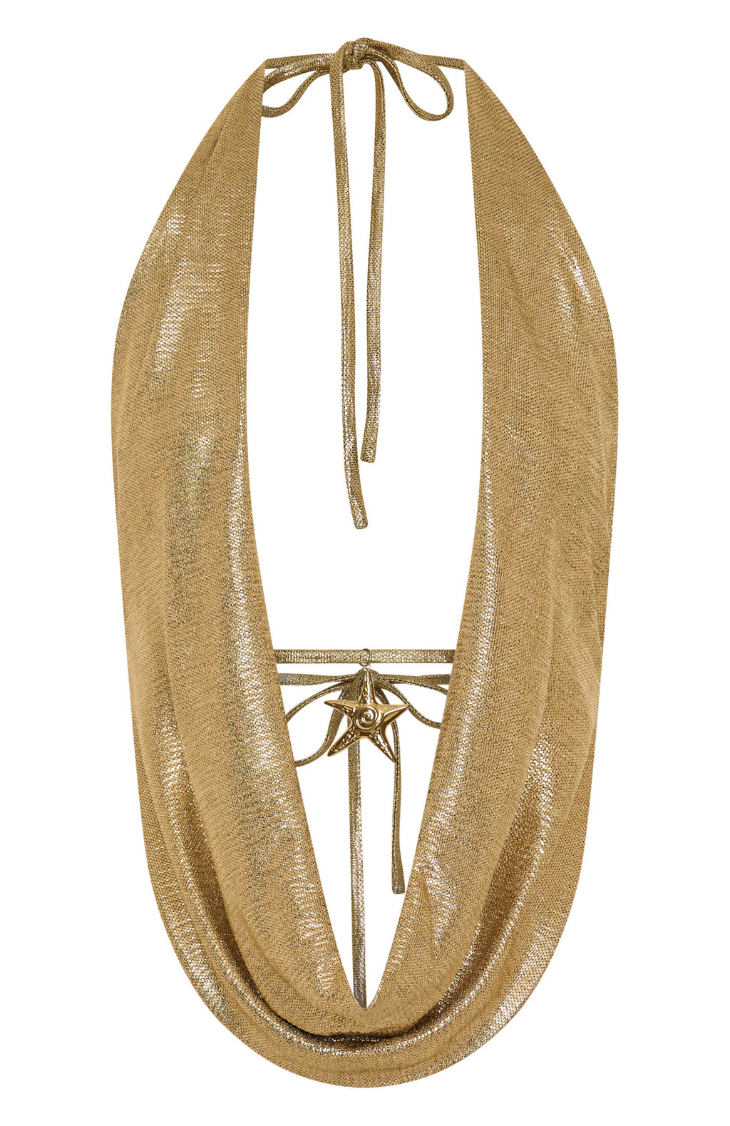 White Fox Got You Covered Cowl Neck Top Gold
