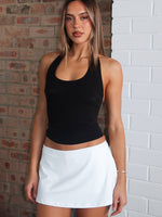 White Fox Hard To Please Low Rise Mini Skort White