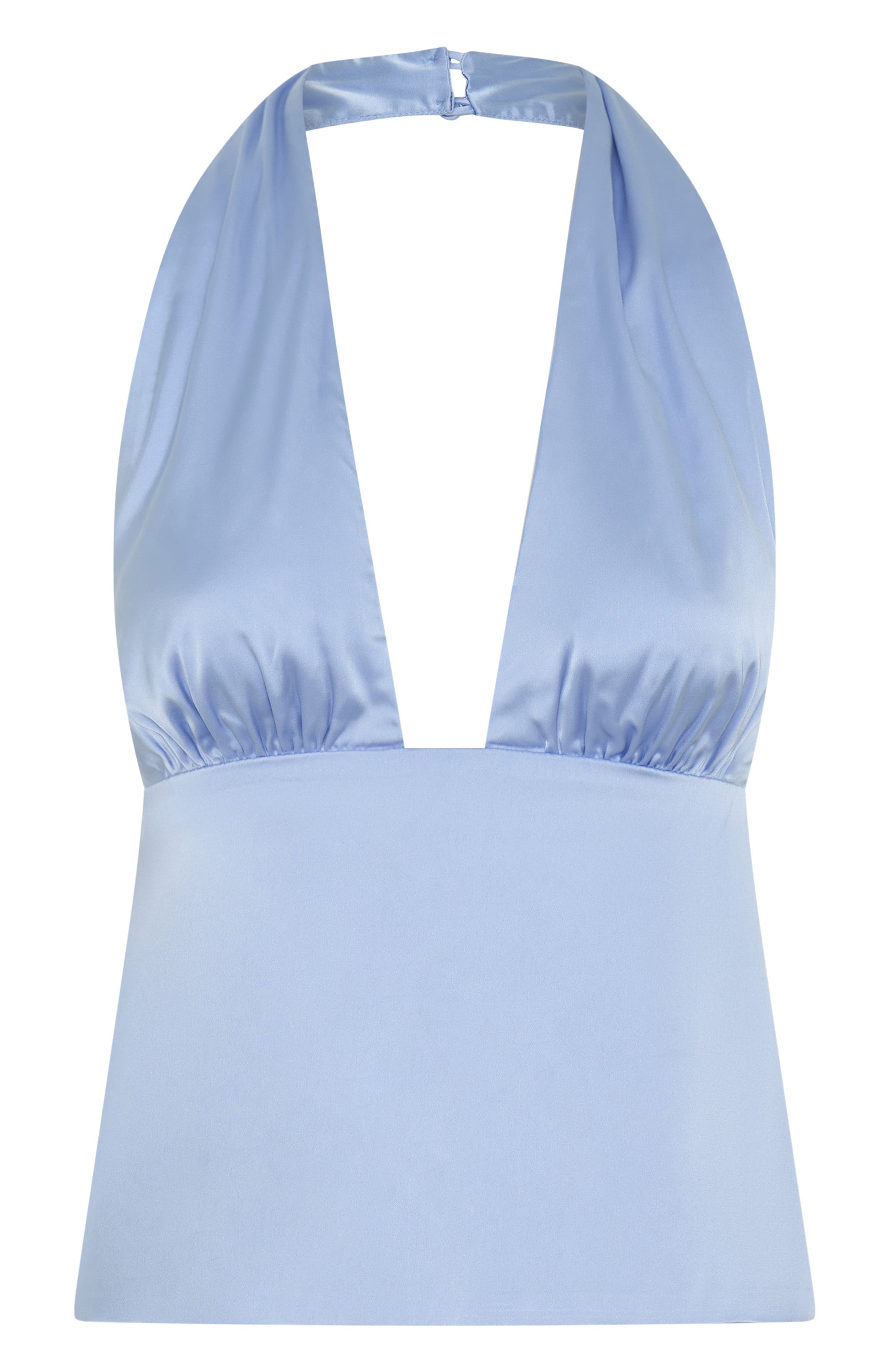 White Fox Here For Me Halter Top Blue