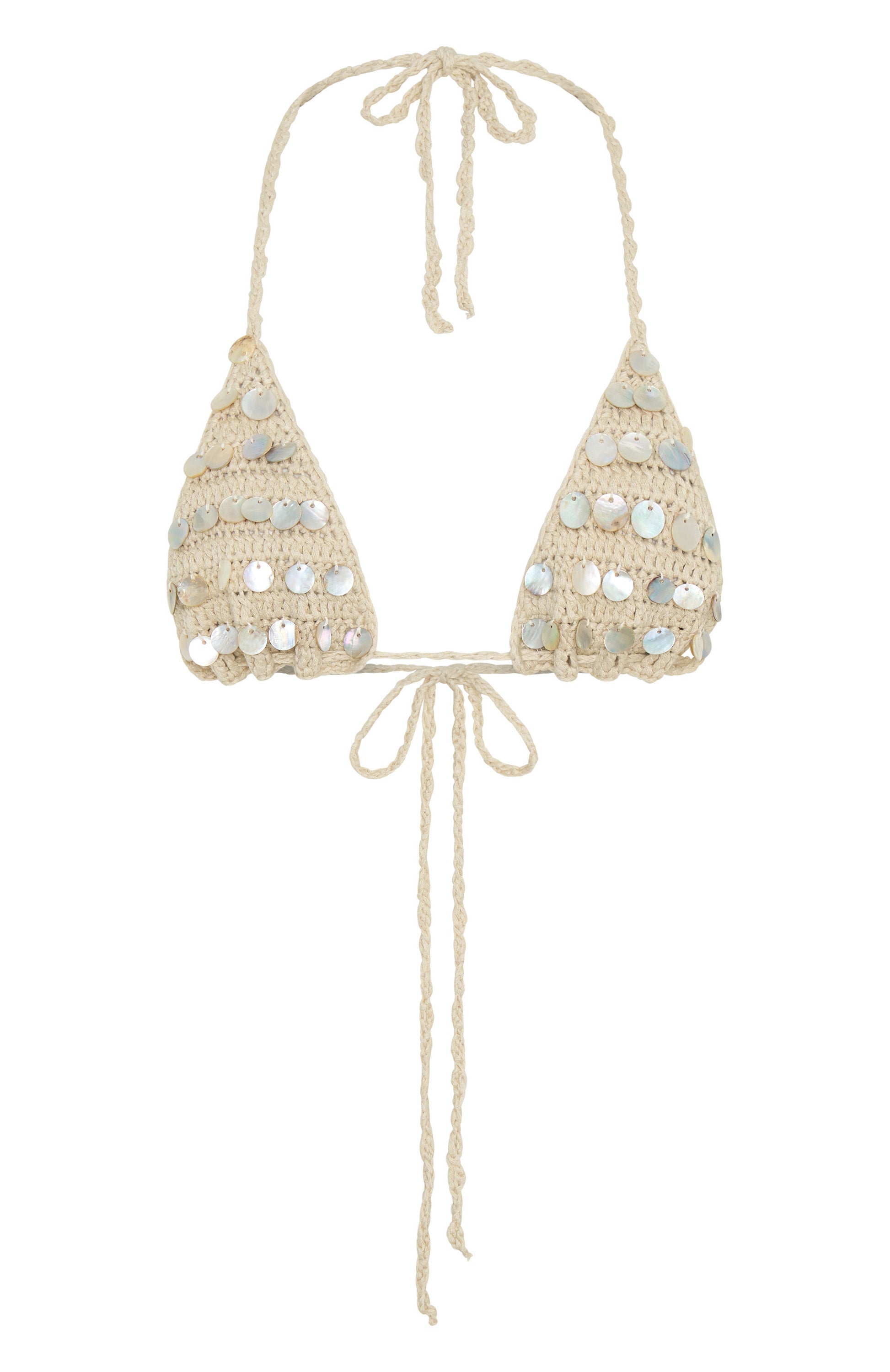 White Fox Hidden Treasure Crochet Bikini Top Shell