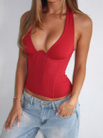 White Fox Hot Girl Halter Bustier Red