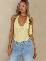 White Fox Hot Girl Halter Bustier Lemon