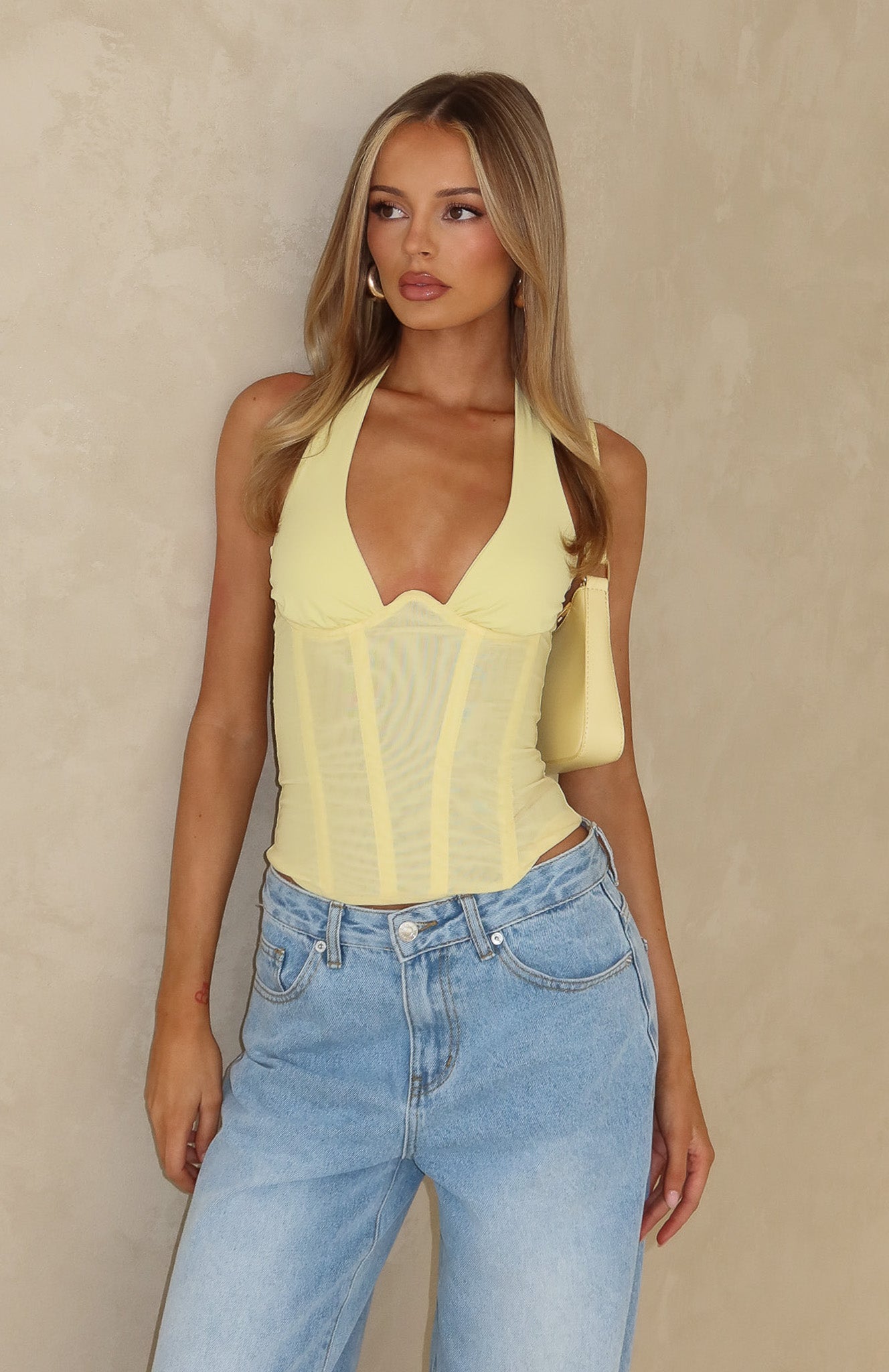 White Fox Hot Girl Halter Bustier Lemon