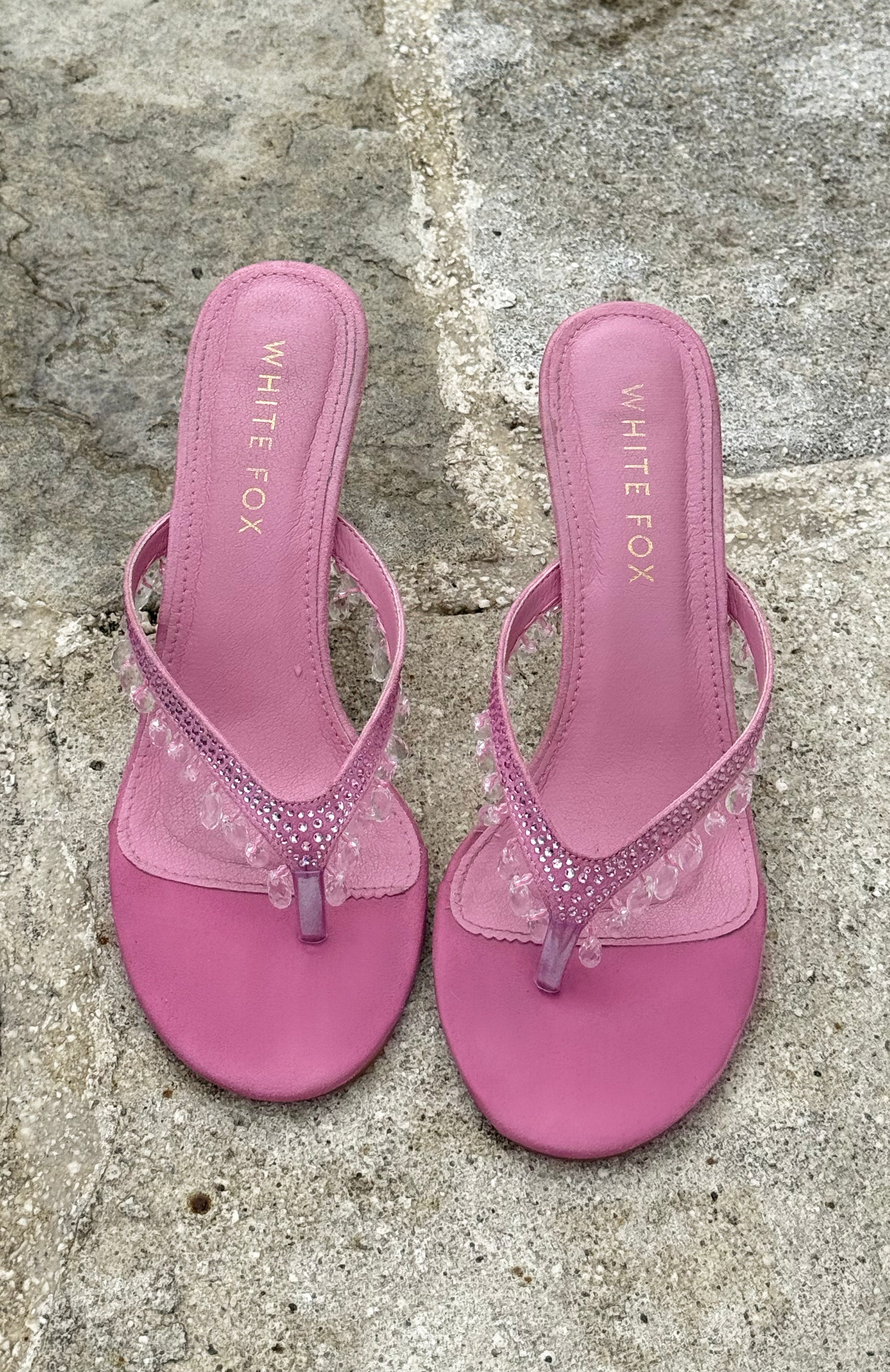 White Fox Jackie Mules Candy Pink