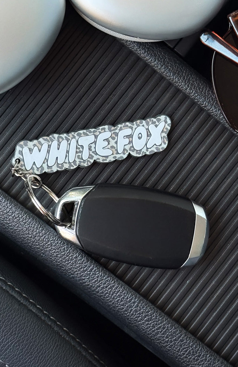 White Fox I've Got You Keychain Leopard