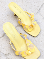 White Fox Imogen Sequin Mules Lemon