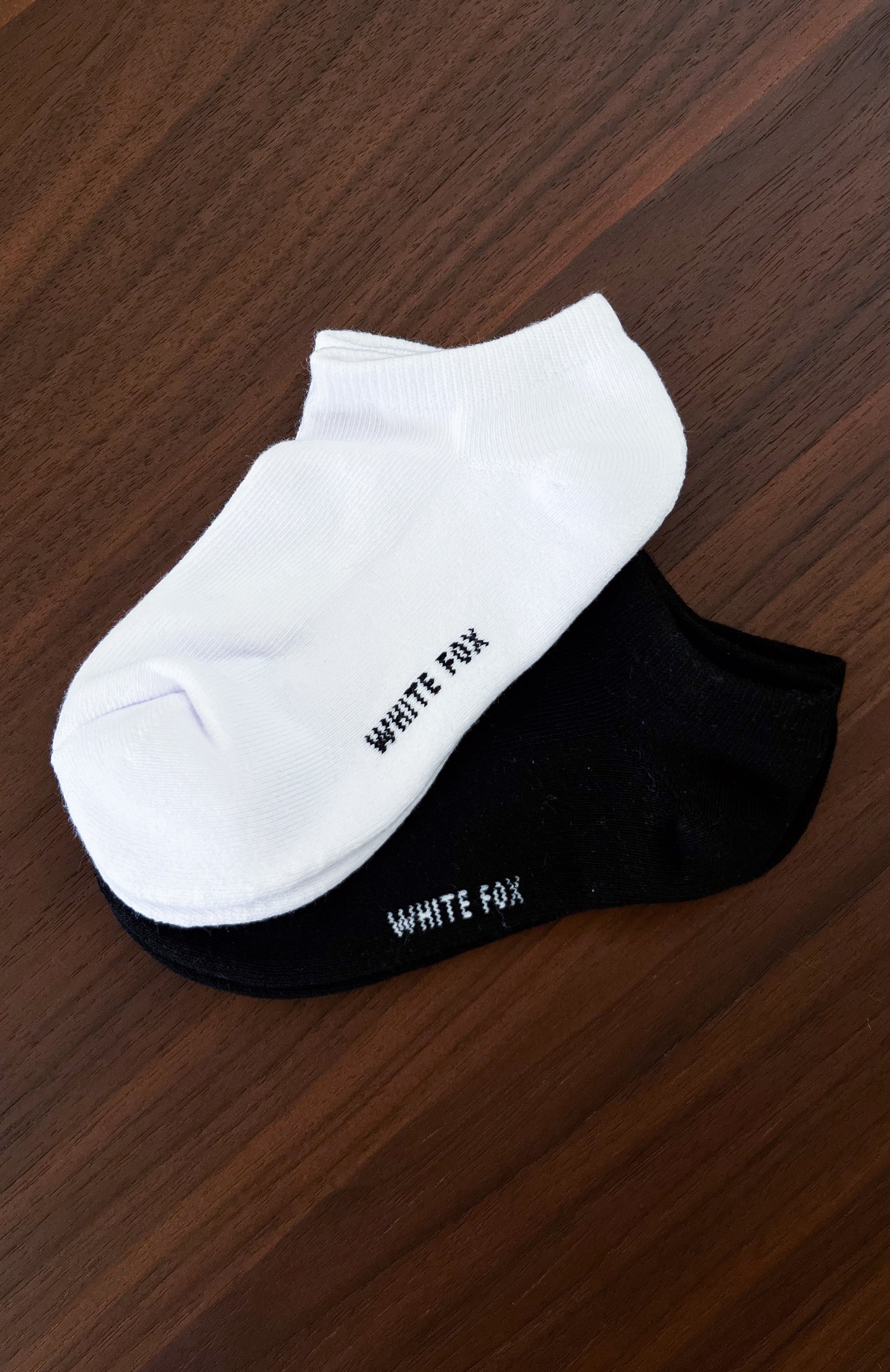 White Fox In Your Mind Socks 2 Pack Black/White