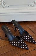 White Fox Iskra Mules Black Polka Dot