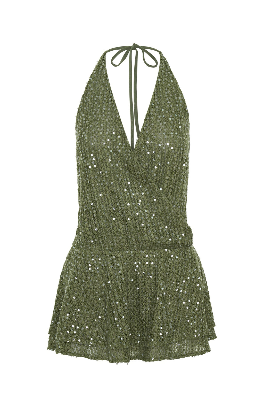 White Fox Island Radiance Mini Dress Olive