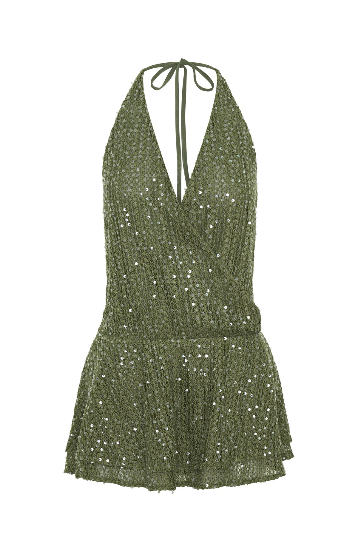 White Fox Island Radiance Mini Dress Olive