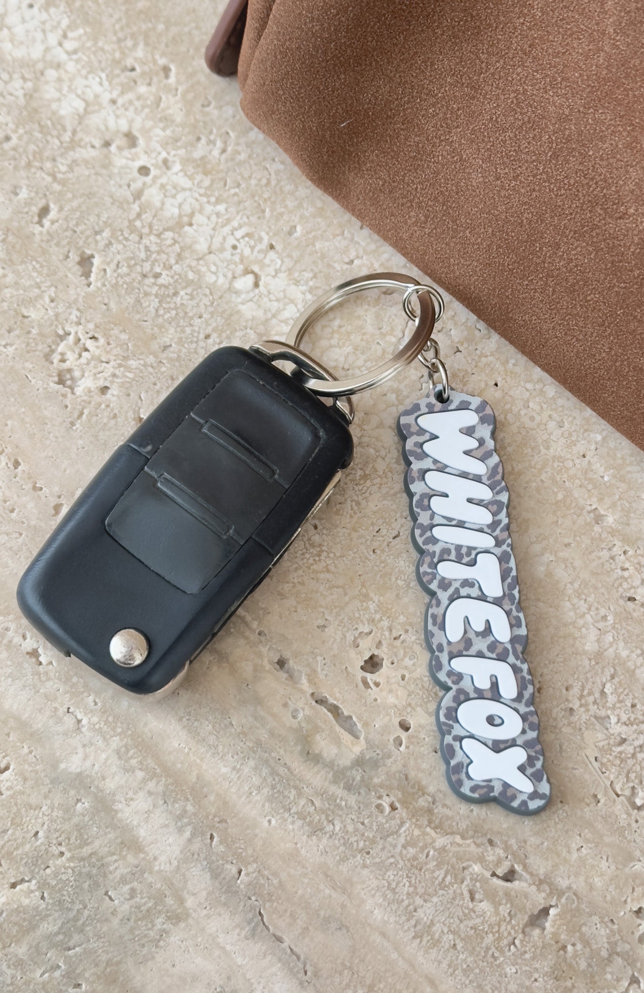 White Fox I've Got You Keychain Leopard