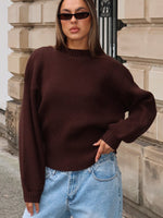 White Fox Keep It Classic Knit Sweater Chocolate
