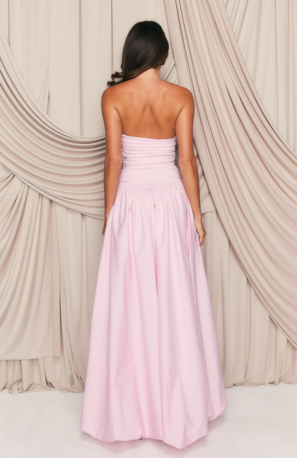 White Fox Keep My Promise Strapless Maxi Dress Pink