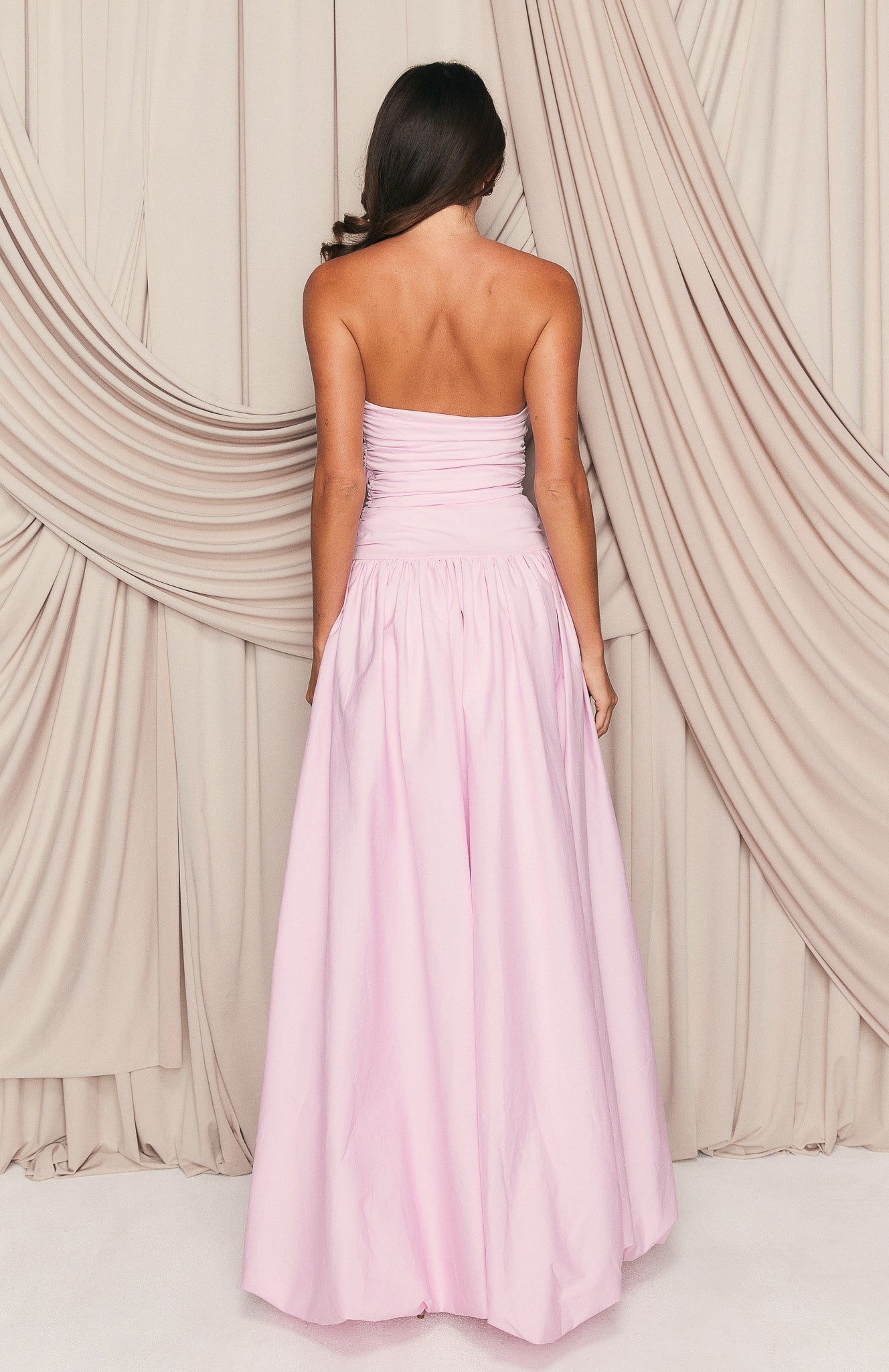 White Fox Keep My Promise Strapless Maxi Dress Pink