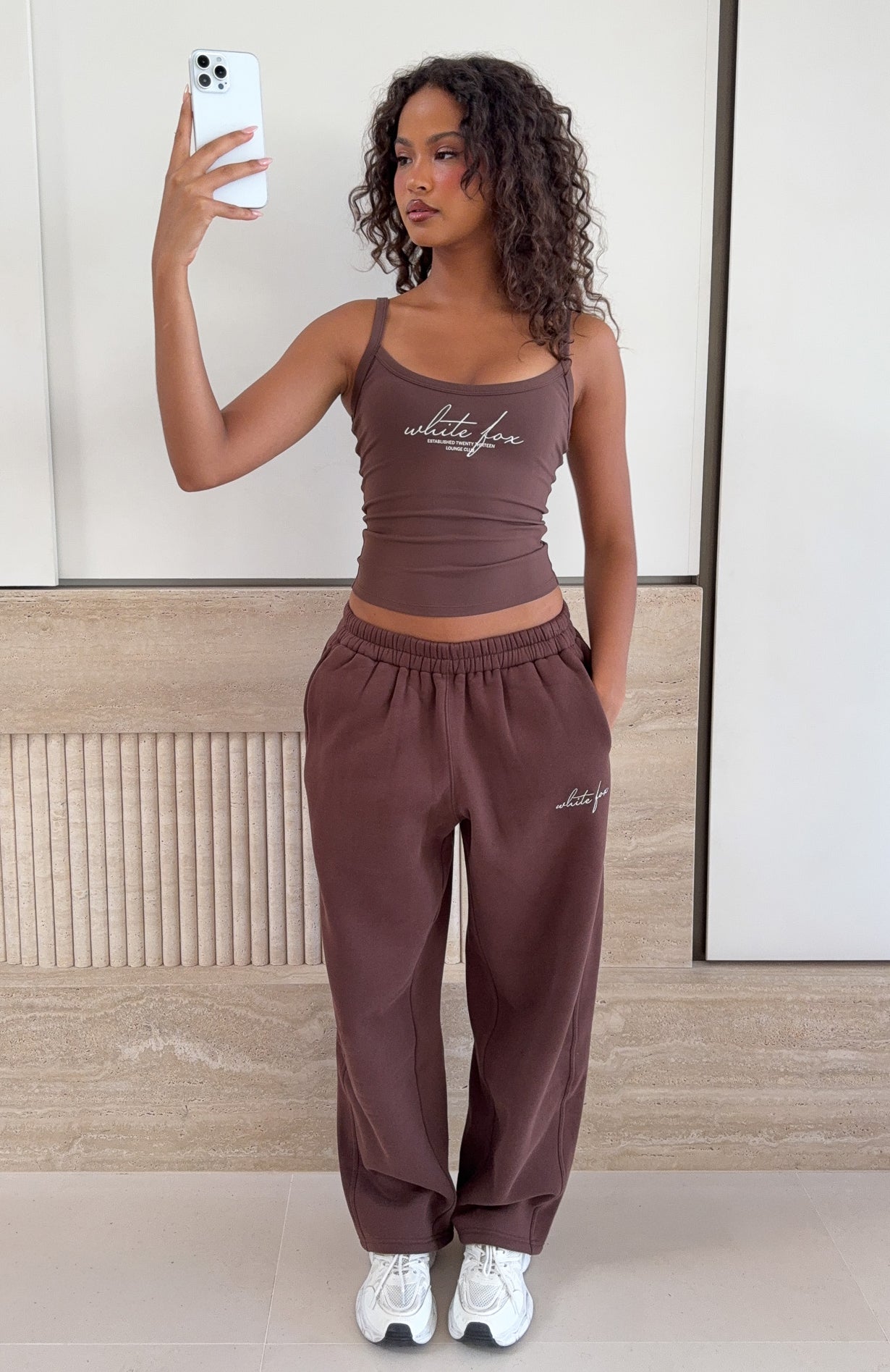White Fox Know What You Want Singlet Top Chocolate