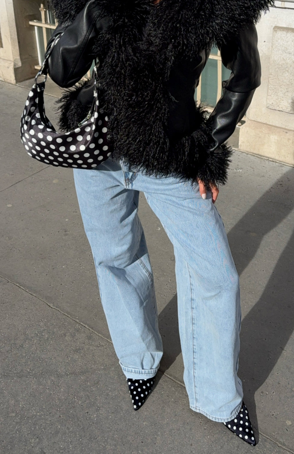 White Fox Iskra Mules Black Polka Dot