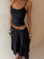 White Fox Free All Night Midi Skirt Black