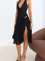 White Fox Look Twice Midi Dress Black