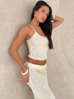 White Fox Love Galore Sequin Knit Top Lemon