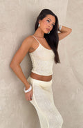 White Fox Love Galore Sequin Knit Top Lemon