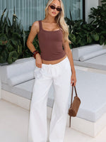 White Fox Lover's Refresh Linen Pants White