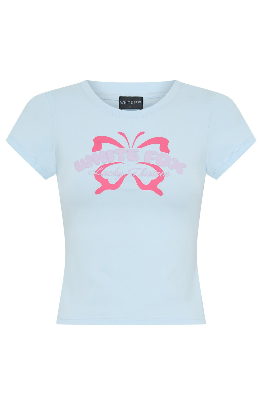 White Fox Lucky Thirteen Audrina Baby Tee Blue
