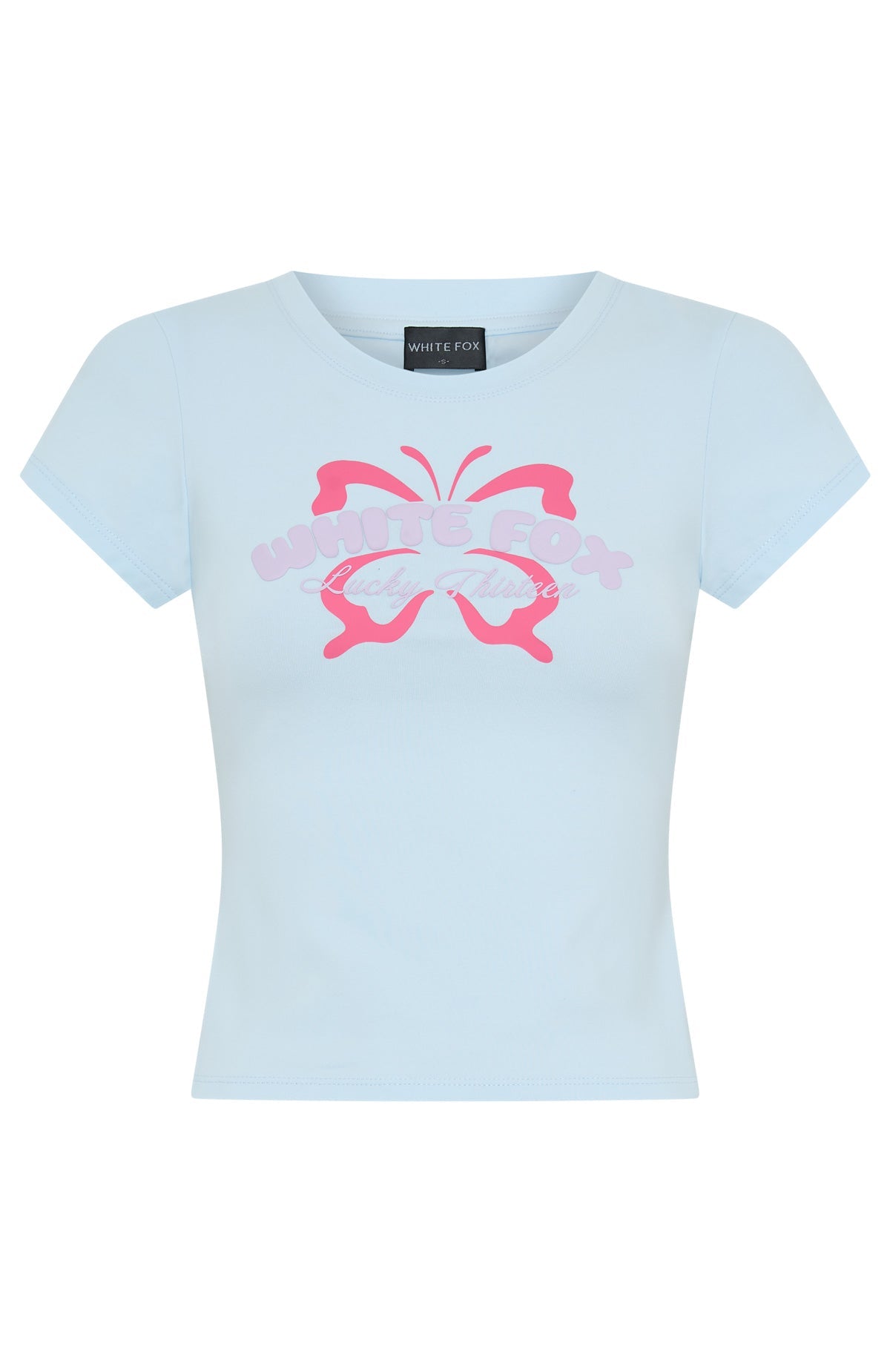 White Fox Lucky Thirteen Audrina Baby Tee Blue