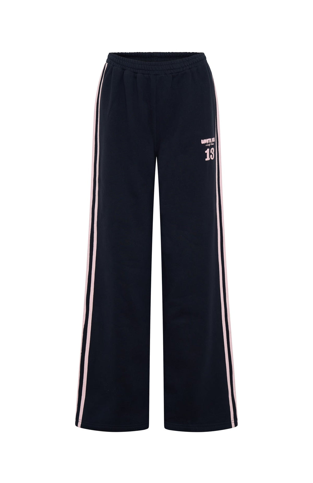 White Fox Lucky Thirteen Charise Wide Leg Sweatpants Navy