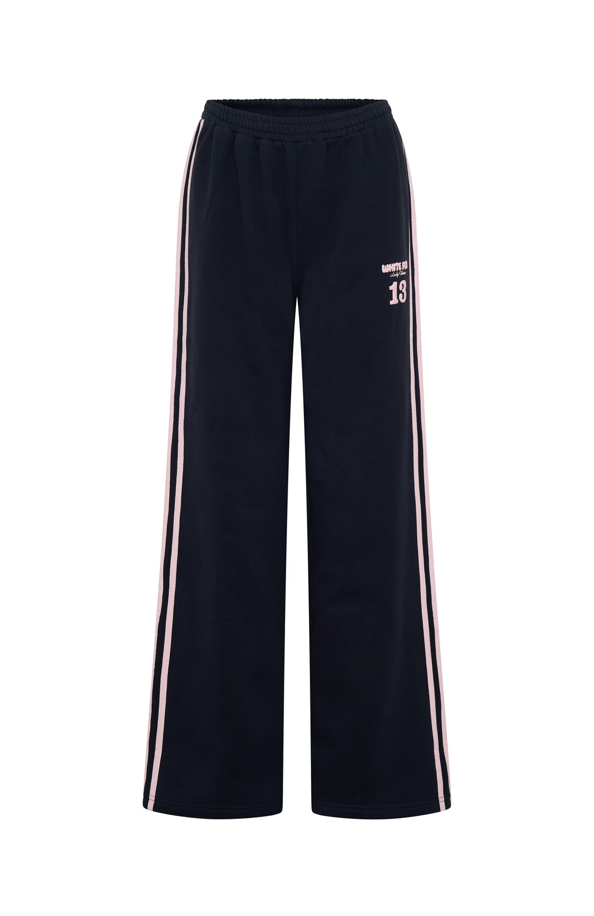 White Fox Lucky Thirteen Charise Wide Leg Sweatpants Navy