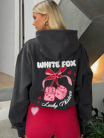 White Fox Lucky Thirteen Cheyenne Oversized Hoodie Charcoal