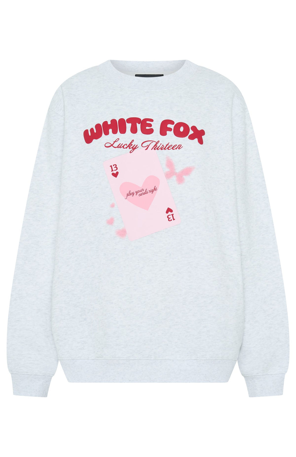 White Fox Lucky Thirteen Kalena Oversized Sweater Grey Marle