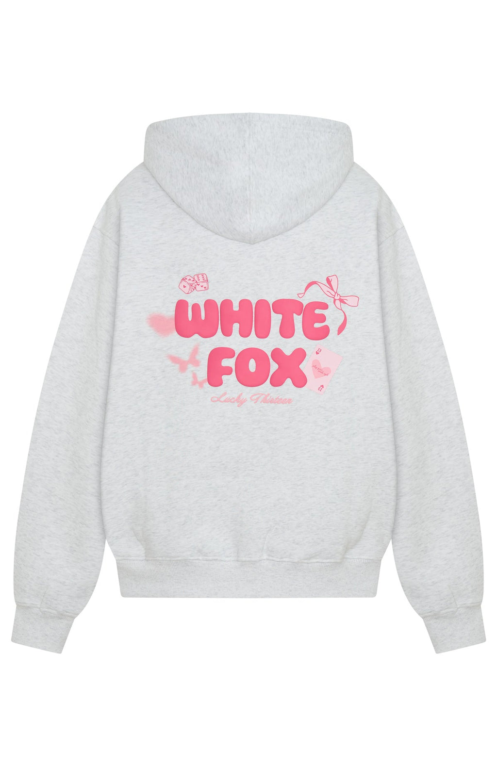 White Fox Lucky Thirteen Stephanie Oversized Hoodie Grey Marle