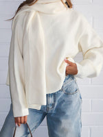 White Fox Luxe Layers Knit Sweater Cream
