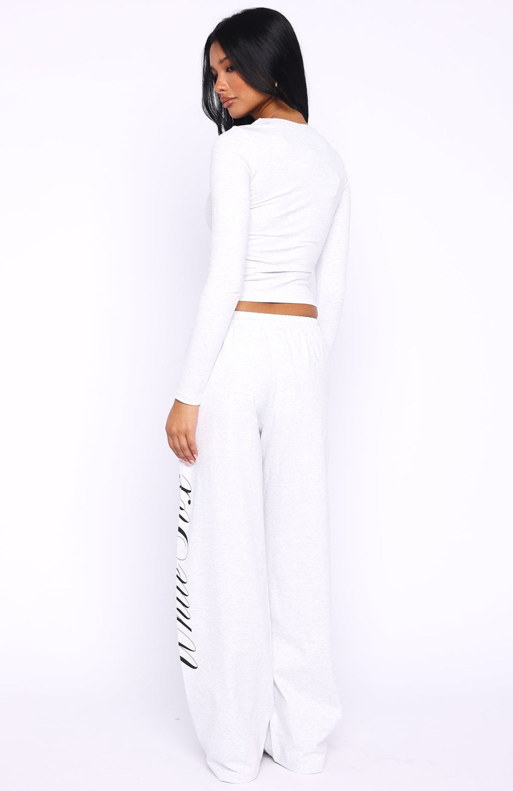White Fox Luxurious Girl Track Pants Grey Marle