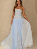 White Fox Magic Muse Maxi Dress Baby Blue