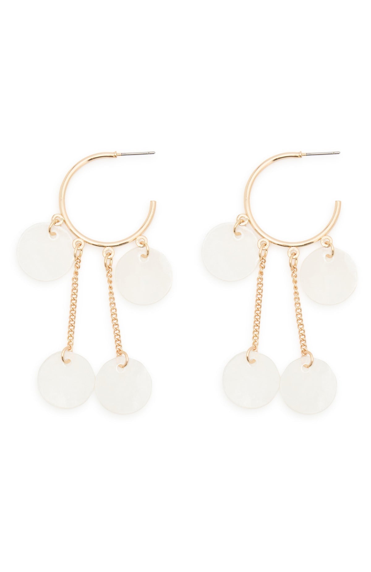 White Fox Makaio Earrings Gold