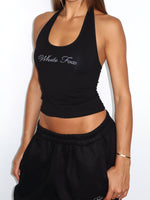 White Fox Make It Or Break It Halter Top Black
