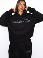 White Fox Make It Or Break It Quarter Zip Sweater Black