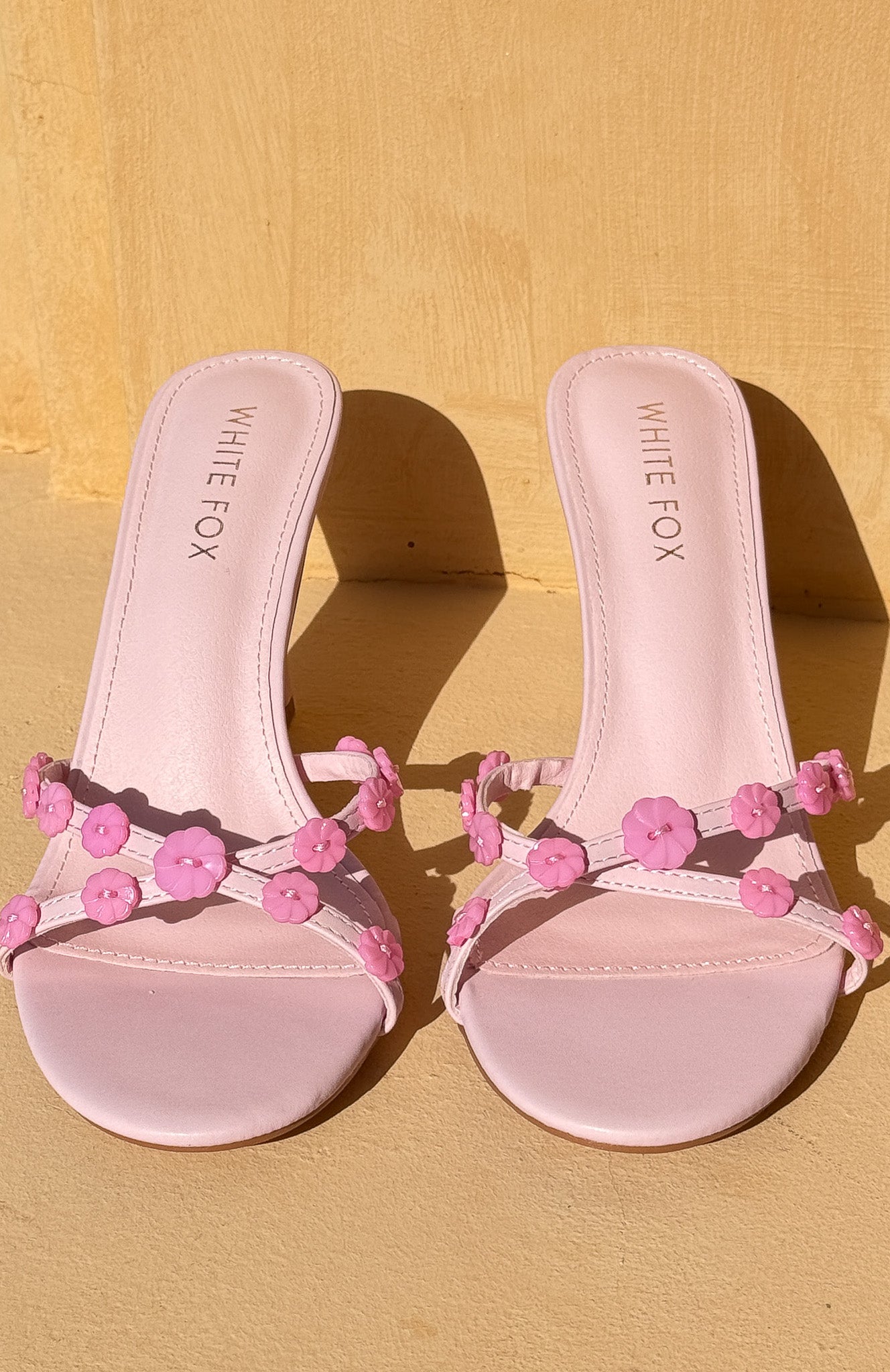 White Fox Marlo Mules Baby Pink