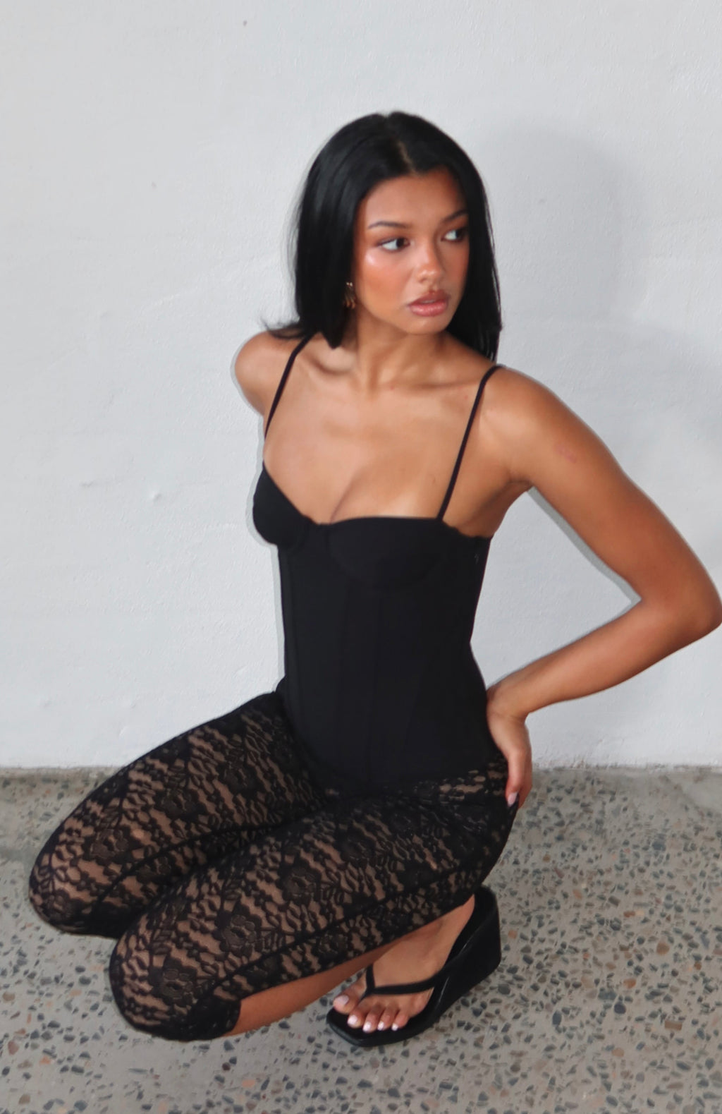 White Fox Moonlight Dance Bustier Black